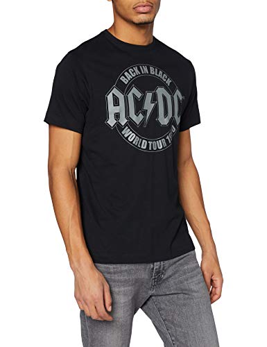 AC/DC Herren Tourembleem T Shirt, Schwarz (Schwarz Schwarz), M EU von AC/DC