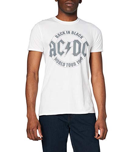 AC/DC Herren Tour-Emblem T-Shirt, Weiß (Weiß Weiß), M von AC/DC