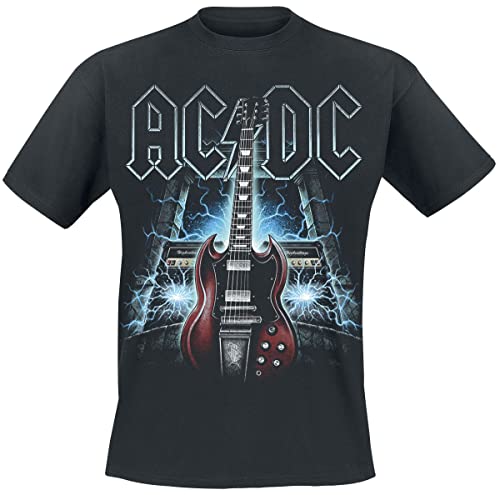 AC/DC High Voltage Guitar Männer T-Shirt schwarz 5XL 100% Baumwolle Band-Merch, Bands von AC/DC