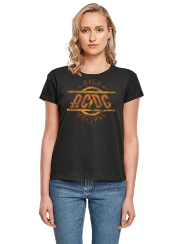 AC/DC High Voltage Logo Distressed Damen Box T-Shirt - M, für Damen von AC/DC