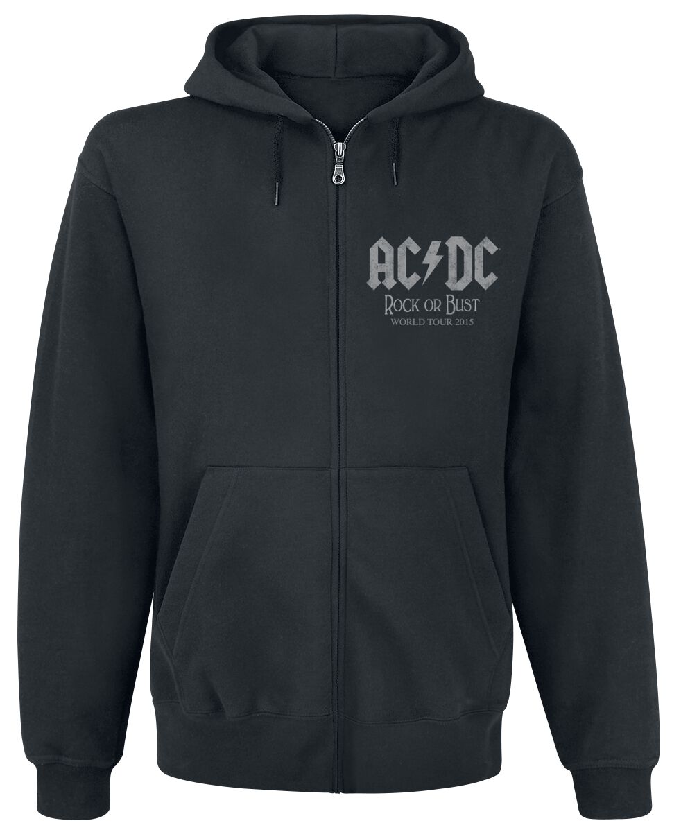 AC/DC Kapuzenjacke - World Tour 2015 - S bis M - für Männer - Größe M - schwarz  - Lizenziertes Merchandise! von AC/DC