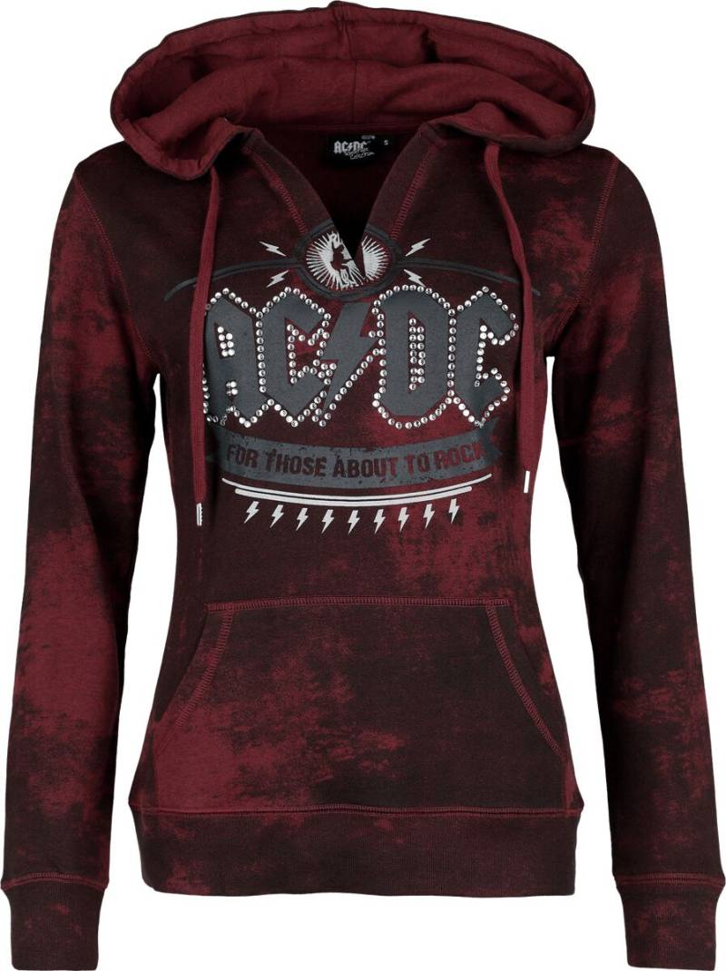AC/DC Kapuzenpullover - EMP Signature Collection - S - für Damen - Größe S - dunkelrot  - EMP exklusives Merchandise! von AC/DC