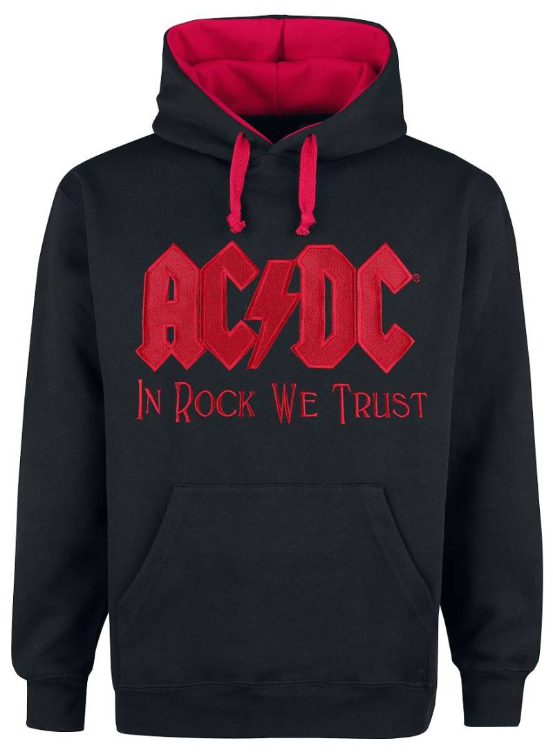AC/DC Kapuzenpullover - In Rock We Trust - S bis 4XL - für Männer - Größe M - schwarz/rot  - Lizenziertes Merchandise! von AC/DC