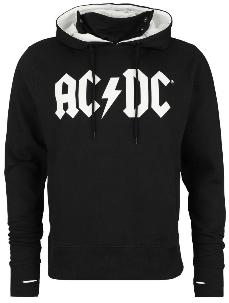 AC/DC Kapuzenpullover - Logo - S bis XXL - für Männer - Größe L - schwarz/weiß  - EMP exklusives Merchandise! von AC/DC