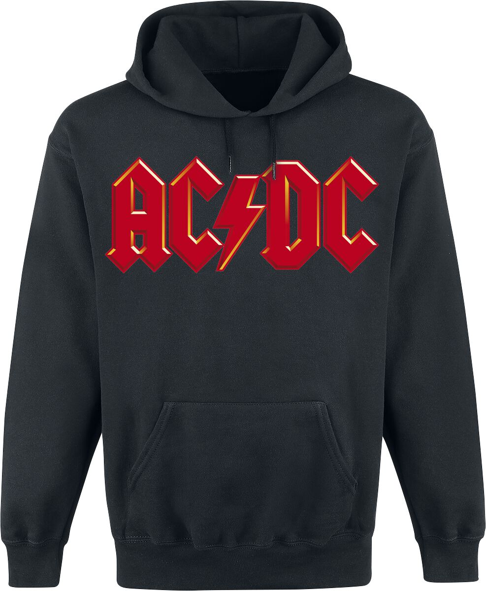 AC/DC Kapuzenpullover - Red Logo - S bis XXL - für Männer - Größe L - schwarz  - EMP exklusives Merchandise! von AC/DC