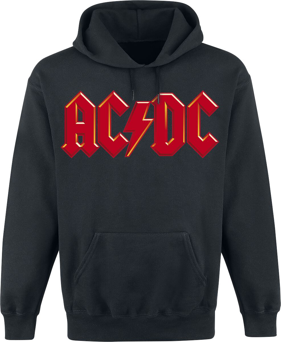 AC/DC Kapuzenpullover - Red Logo - S bis XXL - für Männer - Größe M - schwarz  - EMP exklusives Merchandise! von AC/DC