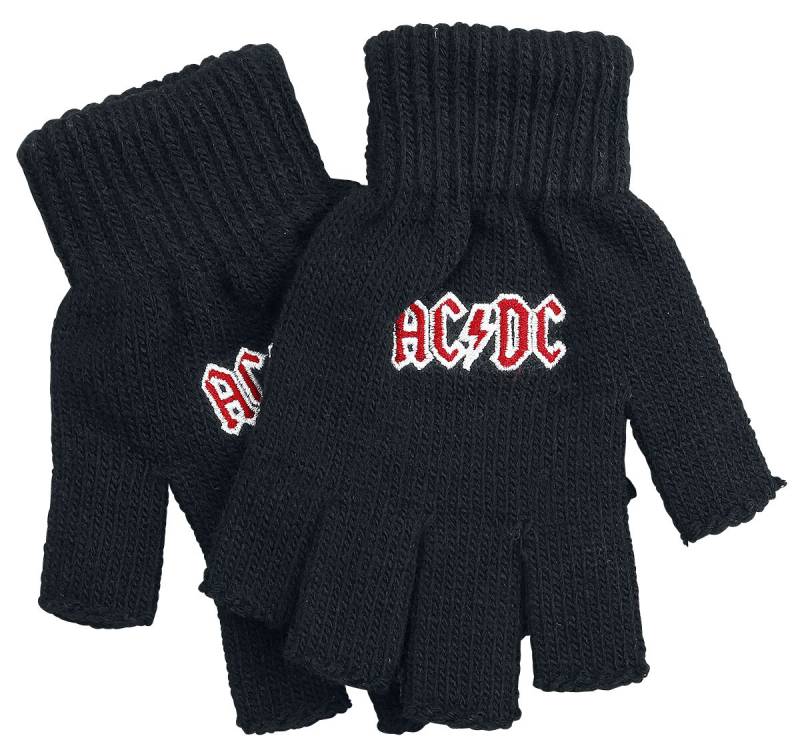 AC/DC Kurzfingerhandschuhe - Logo - schwarz  - Lizenziertes Merchandise! von AC/DC