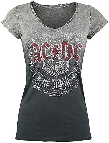 AC/DC Let There be Rock Frauen T-Shirt grau/dunkelgrau M 100% Baumwolle Band-Merch, Bands von AC/DC