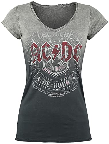 AC/DC Let There be Rock Frauen T-Shirt grau/dunkelgrau S 100% Baumwolle Band-Merch, Bands von AC/DC