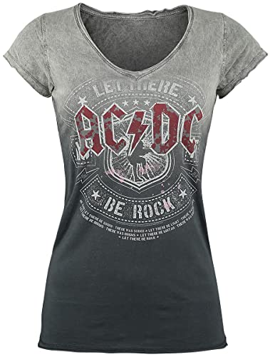 AC/DC Let There be Rock Frauen T-Shirt grau/dunkelgrau XL 100% Baumwolle Band-Merch, Bands von AC/DC