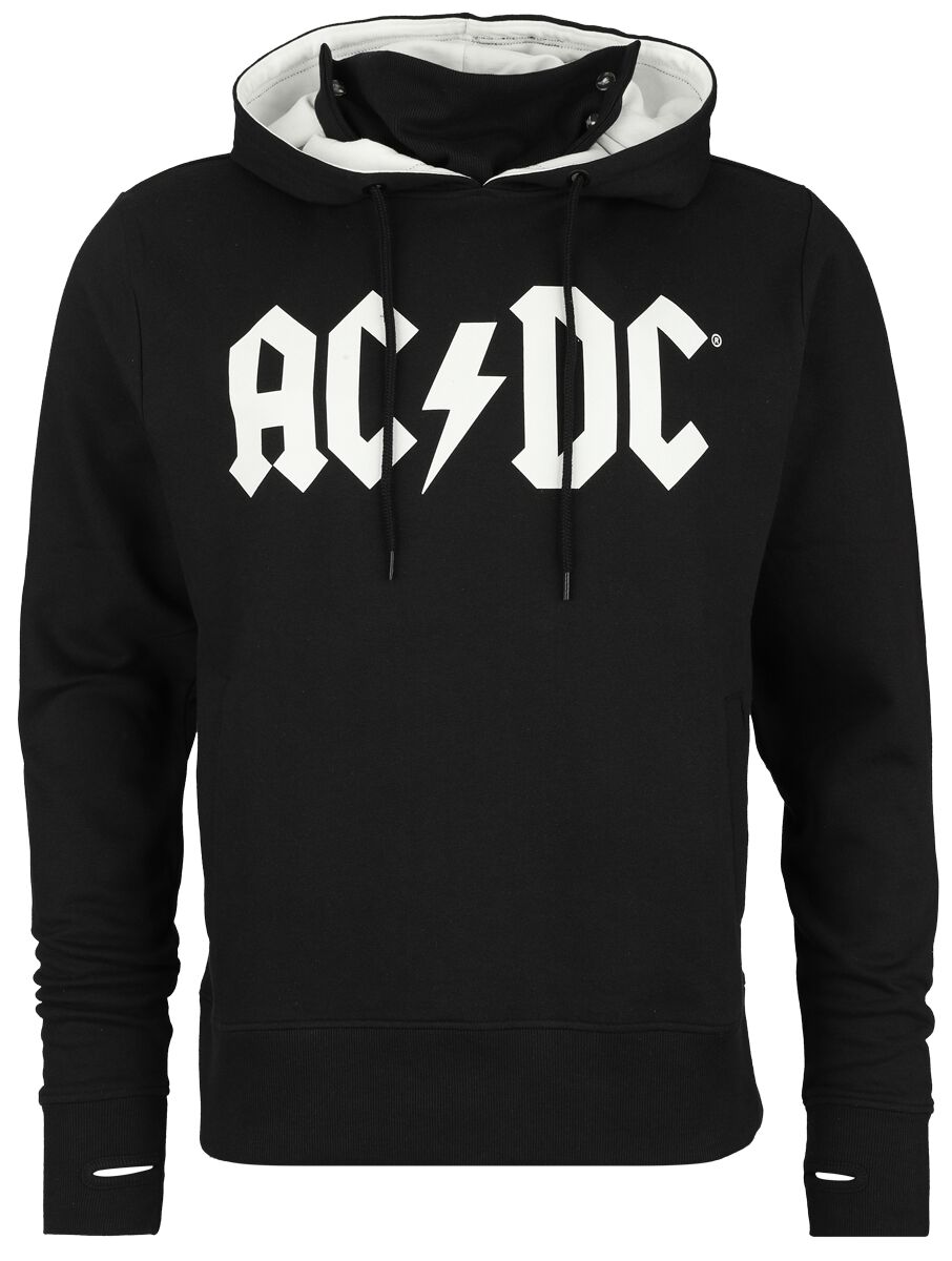 AC/DC Logo Kapuzenpullover schwarz weiß in L von AC/DC