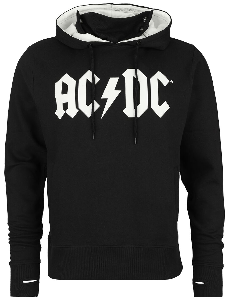 AC/DC Logo Kapuzenpullover schwarz weiß in M von AC/DC