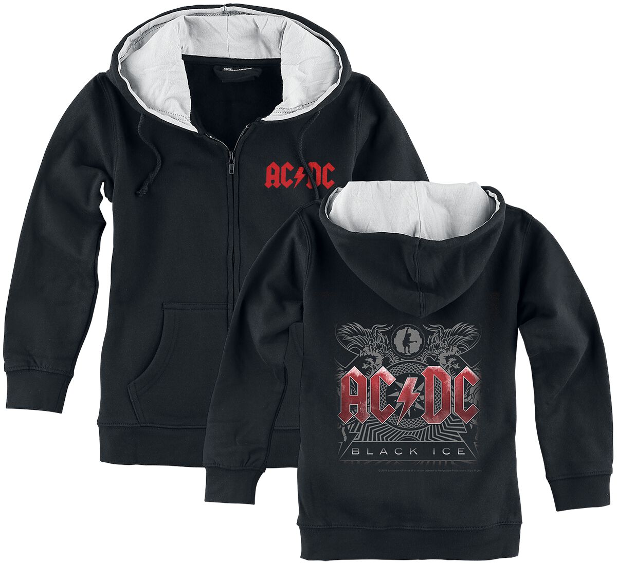 AC/DC Metal-Kids - Black Ice Kinder-Kapuzenjacke schwarz in 116 von AC/DC