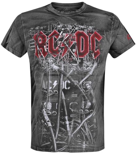 AC/DC PWR Wires Männer T-Shirt grau 4XL 100% Baumwolle Band-Merch, Bands von AC/DC