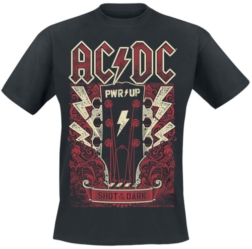 AC/DC PWRUP Guitar Männer T-Shirt schwarz L 100% Baumwolle Band-Merch, Bands von AC/DC