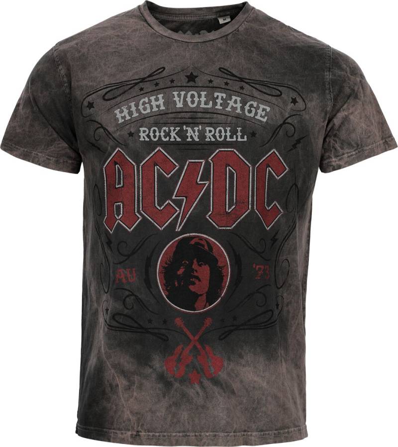 AC/DC Pinstripe T-Shirt grau in M von AC/DC