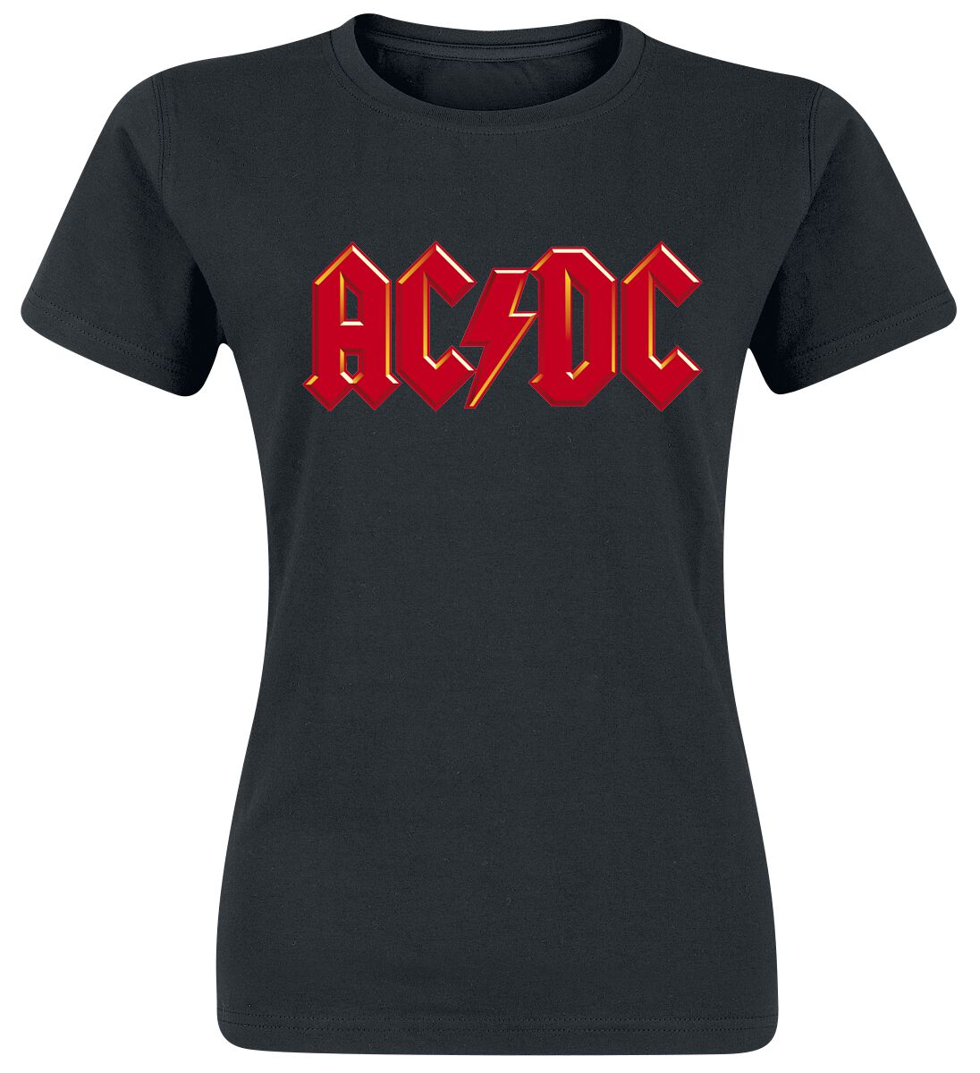 AC/DC Red Logo T-Shirt schwarz in L von AC/DC