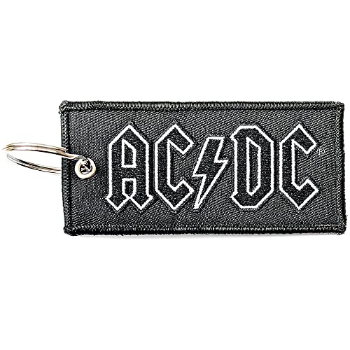 AC/DC Schlüsselring Keychain Classic Band Logo Patch Nue offiziell Schwarz One Size von AC/DC