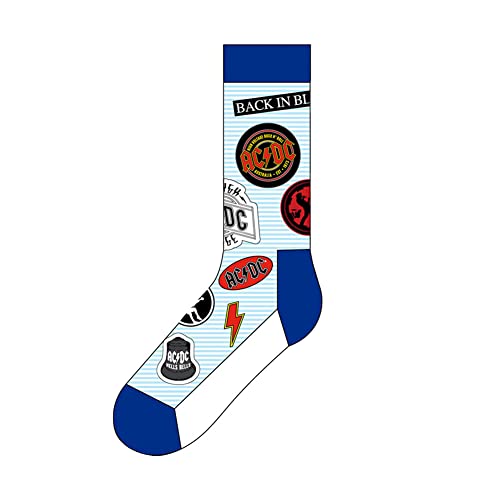 AC/DC Socken Icons Band Logo Nue offiziell Herren Blau (UK Size 7-11) von AC/DC