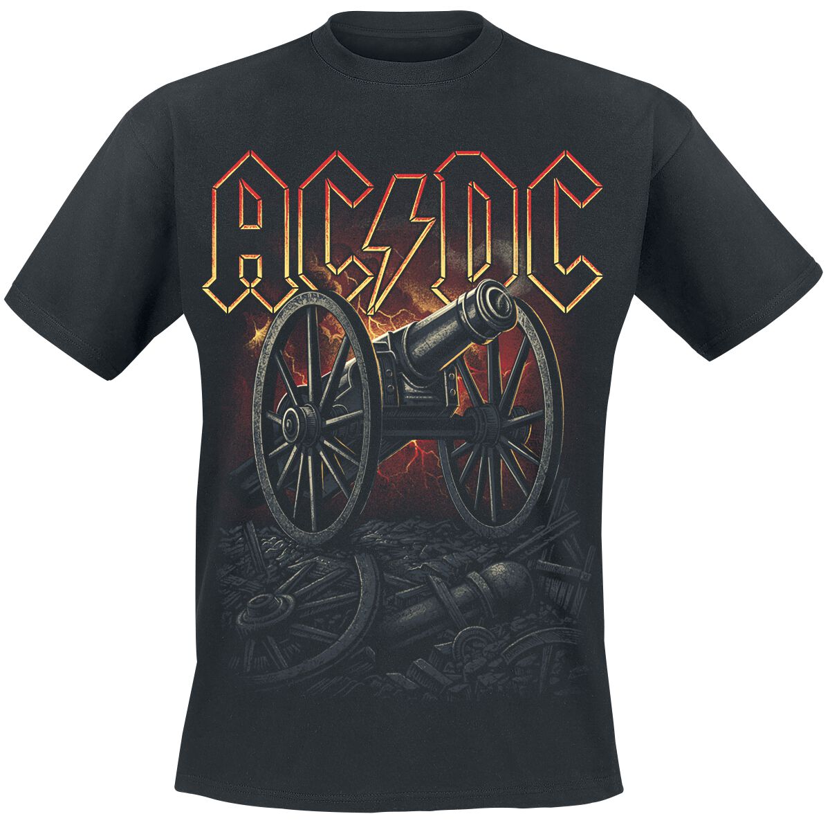 AC/DC T-Shirt - About To Rock Canon Red - M bis XXL - für Männer - Größe L - schwarz  - Lizenziertes Merchandise! von AC/DC