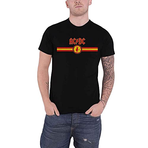 AC/DC T Shirt Band Logo and Stripe Angus Nue offiziell Herren von AC/DC