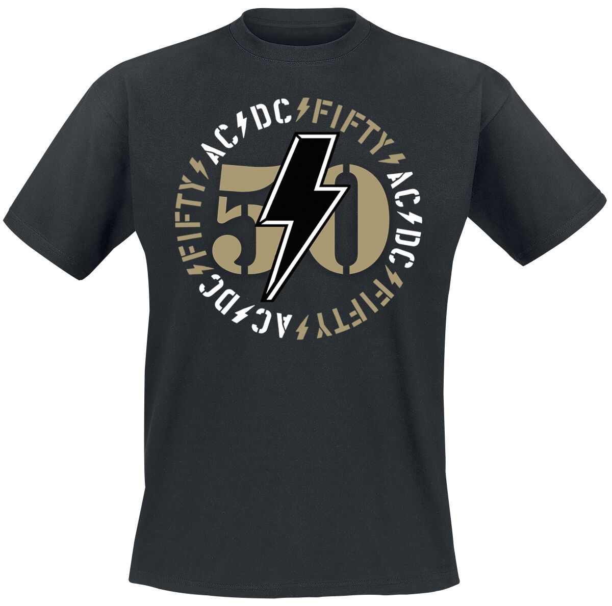 AC/DC T-Shirt - Fifty Bold Emblem - M bis 3XL - für Männer - Größe L - schwarz  - Lizenziertes Merchandise! von AC/DC