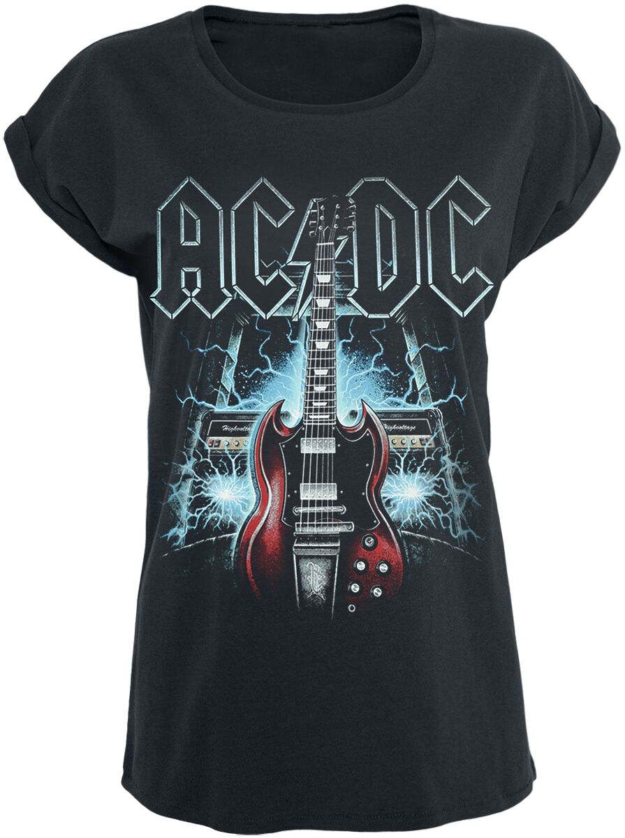AC/DC T-Shirt - High Voltage Guitar - S bis 5XL - für Damen - Größe 5XL - schwarz  - Lizenziertes Merchandise! von AC/DC