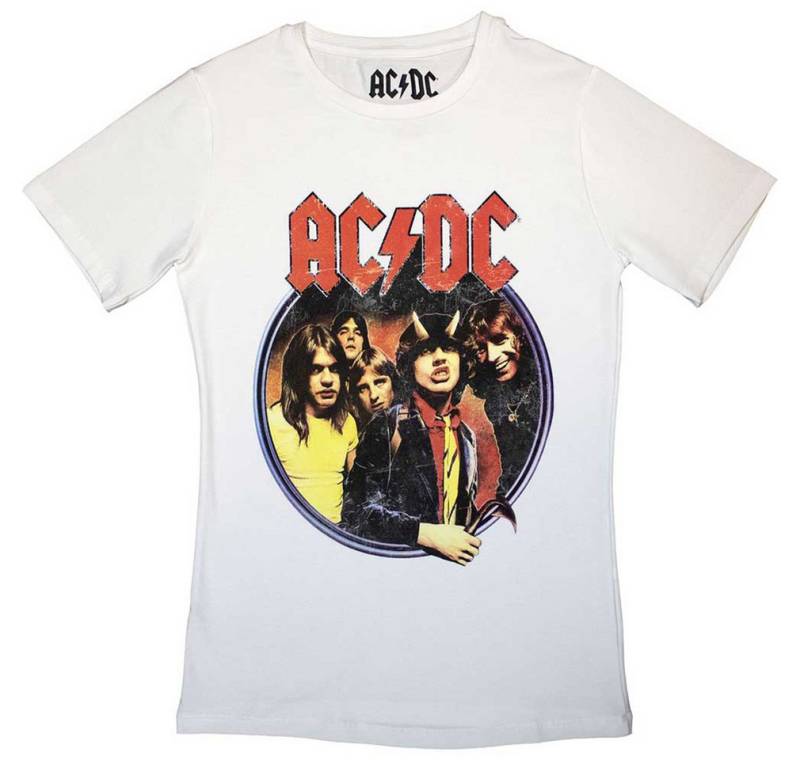 AC/DC T-Shirt Highway To Hell Circle Weiß von AC/DC