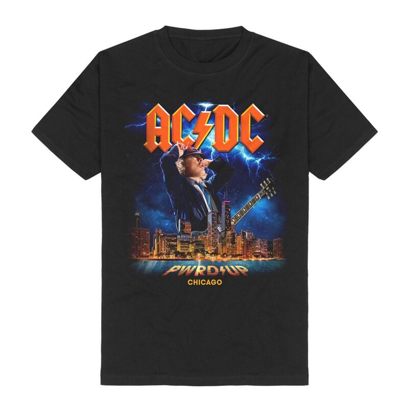 AC/DC T-Shirt - PWRUP Chicago - S bis 3XL - für Männer - Größe S - schwarz  - Lizenziertes Merchandise! AC/DC T-Shirt - PWRUP Chicago - S bis 3XL - für Männer - Größe S - schwarz  - Lizenziertes Merchandise! von AC/DC