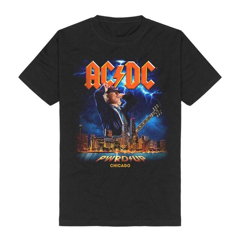 AC/DC T-Shirt - PWRUP Chicago - S bis 3XL - für Männer - Größe S - schwarz  - Lizenziertes Merchandise! AC/DC T-Shirt - PWRUP Chicago - S bis 3XL - für Männer - Größe S - schwarz  - Lizenziertes Merchandise! von AC/DC