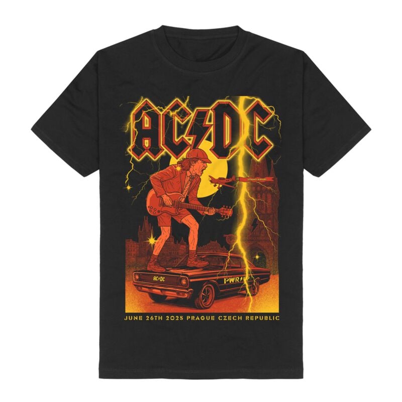 AC/DC T-Shirt - Prague - S bis 3XL - für Männer - Größe S - schwarz  - Lizenziertes Merchandise! von AC/DC