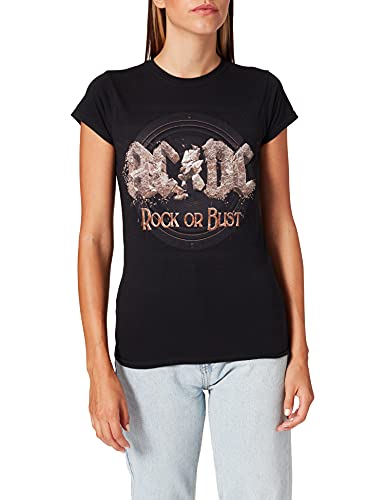 AC/DC T-Shirt Rock Or Bust Band Merchandise Damen Oberteil Top, Größe:XS von AC/DC