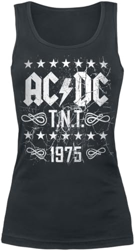 AC/DC T.N.T. 1975 Frauen Top schwarz M 100% Baumwolle Band-Merch, Bands von AC/DC
