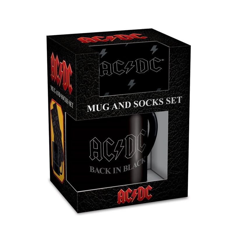 AC/DC Tasse - Back In Black - Tassen-Socken-Set   - Lizenziertes Merchandise! von AC/DC