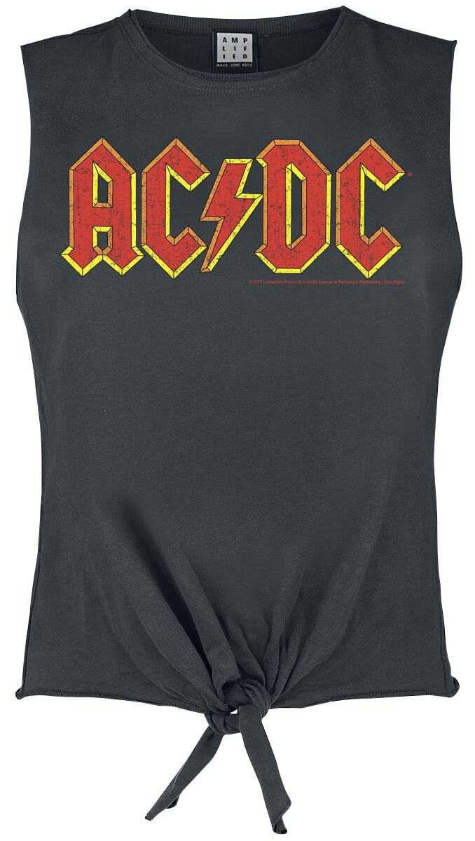 AC/DC Top - Amplified Collection - Logo - XL - für Damen - Größe XL - charcoal  - Lizenziertes Merchandise! von AC/DC