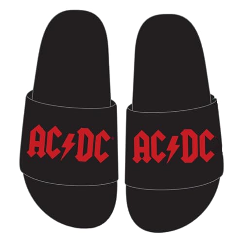 AC/DC Unisex-Erwachsene Logo Hausschuhe, Schwarz , Medium von AC/DC