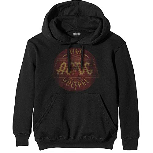 ACDC Herren Ac/dc Vintage High Voltage Pullover Kapuzenpullover, Schwarz (Black Black), Medium von AC/DC