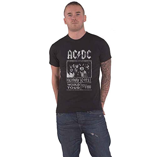 ACDC Herren Highway to Hell World Tour 1979/80 T-Shirt, Schwarz (Black Black), Medium von AC/DC