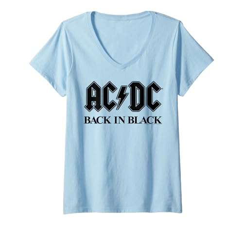 Damen AC/DC - Kühnes Schwarz T-Shirt mit V-Ausschnitt Damen AC/DC - Kühnes Schwarz T-Shirt mit V-Ausschnitt von AC/DC
