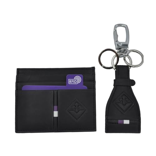 AC Fiorentina Herren Fiorentina Florentina 323448 Schmuckset für Kreditkarten und Schlüsselanhänger aus 100% Leder, Schwarz AC Fiorentina Herren Fiorentina Florentina 323448 Schmuckset für Kreditkarten und Schlüsselanhänger aus 100% Leder, Schwarz von AC Fiorentina