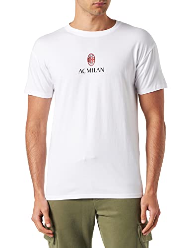 AC Milan Herren Classic Crest White T-Shirt, weiß, S von ACM 1899