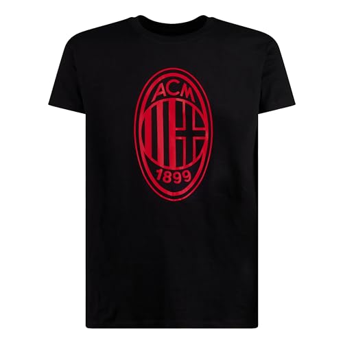 AC Milan Herren Monochrome Big Crest Black T-Shirt, Kornstein, L von AC Milan