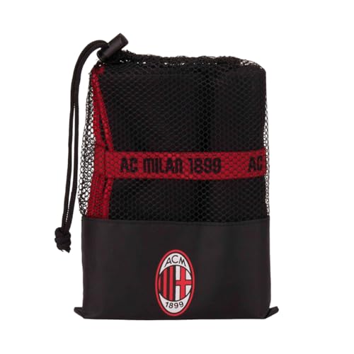 AC Milan Unisex Asciugamano In Microfibra Multiuso, Per Spiaggia, Viaggio E Multifunktionales Mikrofaser-Handtuch für Strand, Reisen und Sport, Schwarz, Einheitsgröße von AC Milan