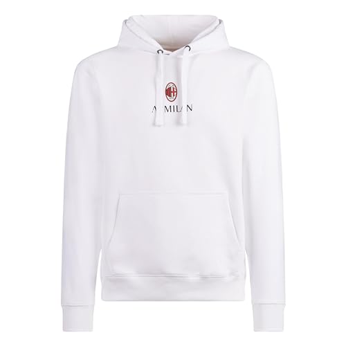 AC Milan Unisex Classic Crest White_Man Kapuzenpullover, Kornstein, L von AC Milan