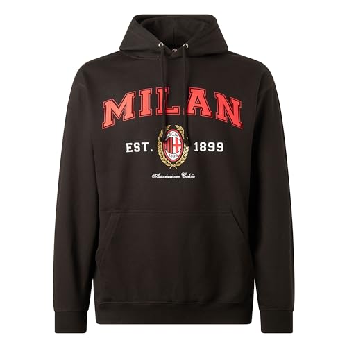 AC Milan Unisex College Collection Sweatshirt Kapuzenpullover, Schwarz, L von ACM 1899