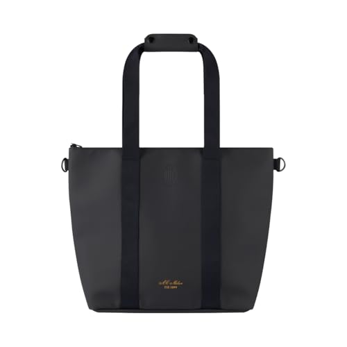 AC Milan Unisex Tote Bag mit Reißverschluss und doppeltem Griff, eleganter Stil für den täglichen Gebrauch, Schwarz von AC Milan