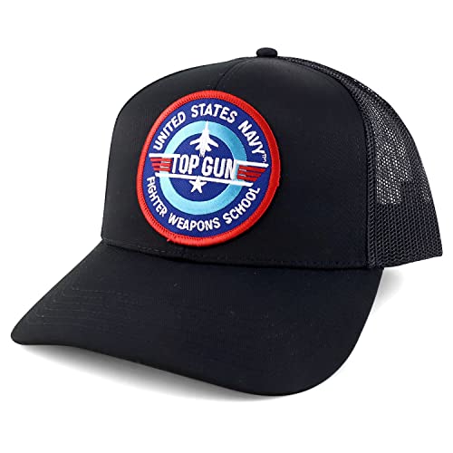 AC Racing US Navy Top Gun Patch Snapback Trucker Mesh Cap, Kampfwaffen Schule, Einheitsgröße von AC Racing