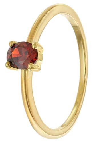 ACALEE Damenring 333 Gold (8k) Ovaler Zirkonia Granatrot AC8814-16-60 Ringgröße 60/19,1 von ACALEE