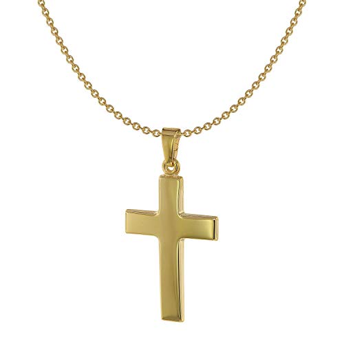 ACALEE Kette mit Kreuz-Anhänger 8 Karat / 333 Gold zauberhafter Halsschmuck für Frauen, elegante Geschenkidee für Damen, 20-1215-45 45 cm von ACALEE