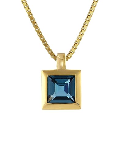 ACALEE Topas London Blau Anhänger 333 / 8K Gold + Halskette elegantes Schmuckstück für Damen, zauberhafte Geschenkidee, edler Geburtsstein, 80-1004-03 von ACALEE